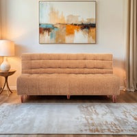 4 seater 72x36x16 wooden sofa cum bed with double solid wood beige
