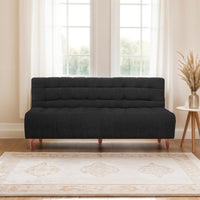 3 seater 72x36x16 wooden sofa cum bed with double solid wood black