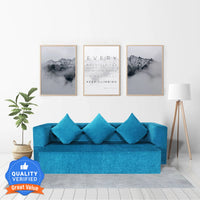 sky blue morphino fabric 72x44x10 flipperx sofa bed
