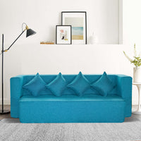sky blue molfino fabric 78x44x14 flipperx sofa bed