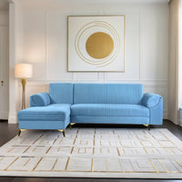 venice 6 seater sofa left corner plush suede fabric beige copy