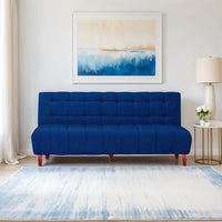 4 seater 72x44x16 wooden sofa cum bed with double solid wood black