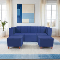 sydney 4 seater sofa with ottoman polyster holland fabric teal copy