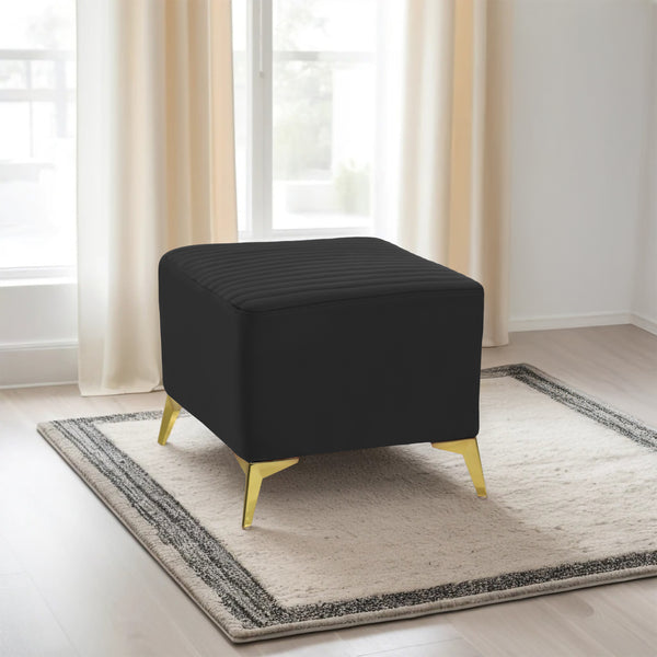 Venice 1 Seater Ottoman Stool - ( Plush Sued - Black )