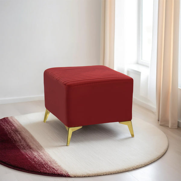 Venice 1 Seater Ottoman Stool - ( Plush Sued - Maroon )