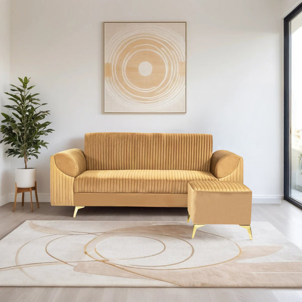 Venice 4 Seater Sofa  - ( Plush Suede Fabric - Beige )