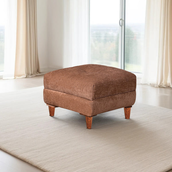 Milan 1 Seater Ottoman Stool - ( Chenille Molfino - Beige )
