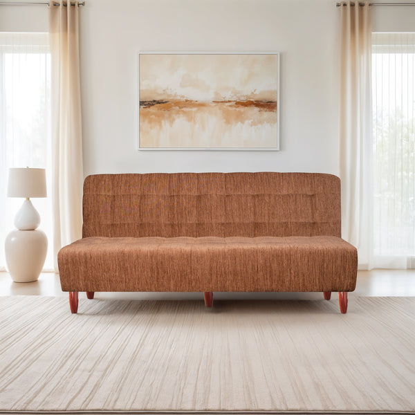 Florida 3 Seater Wooden Sofa Cum Bed - ( Premium Molfino Fabric- Beige )