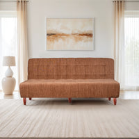4 seater 72x44x16 wooden sofa cum bed with double solid wood beige