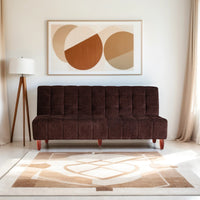 4 seater 72x44x16 wooden sofa cum bed with double solid wood brown