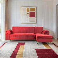 venice 6 seater sofa right corner plush suede fabric peach copy