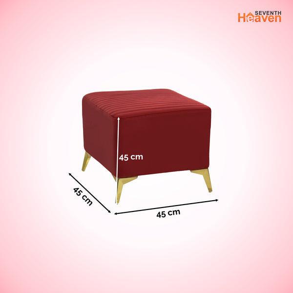 Venice 1 Seater Ottoman Stool - ( Plush Sued - Maroon )