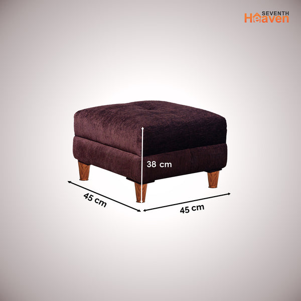 Milan 1 Seater Ottoman Stool - ( Chenille Molfino - Brown )