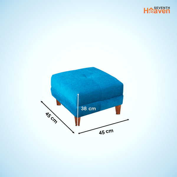 Milan 1 Seater Ottoman Stool - ( Chenille Molfino - Sky Blue )