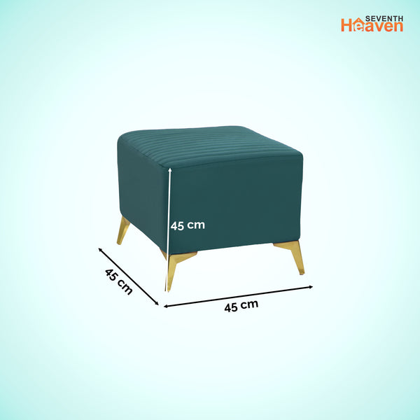 Venice 1 Seater Ottoman Stool - ( Plush Sued - Teal )