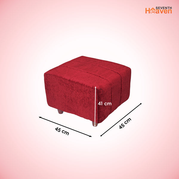 Tokyo 1 Seater Ottoman Stool - ( Chenille Molfino - Maroon )