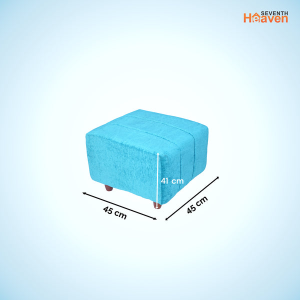 Tokyo 1 Seater Ottoman Stool - ( Chenille Molfino - Sky Blue )