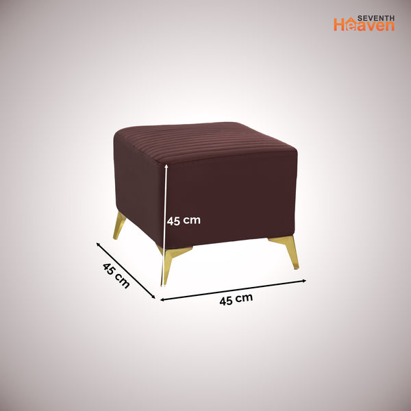 Venice 1 Seater Ottoman Stool - ( Plush Sued - Brown )
