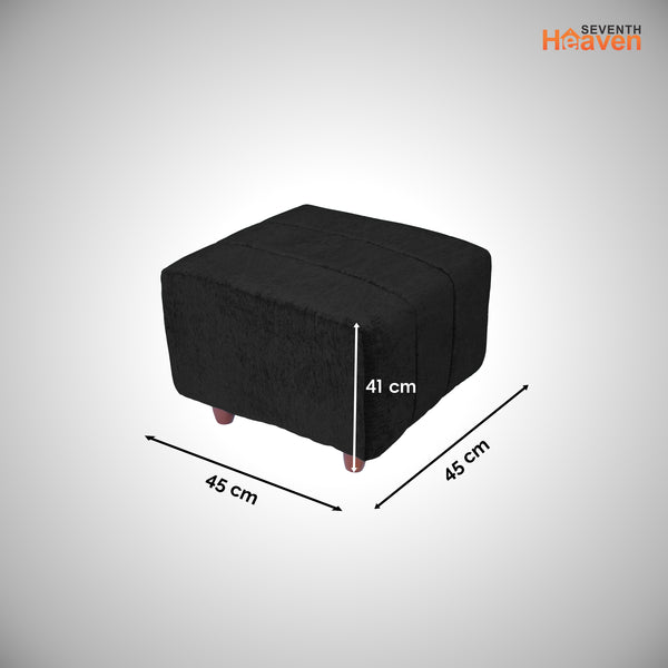 Tokyo 1 Seater Ottoman Stool - ( Chenille Molfino - Black)