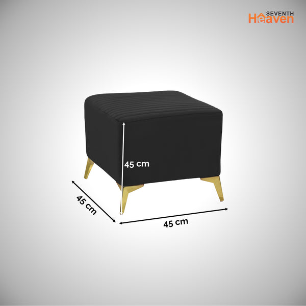 Venice 1 Seater Ottoman Stool - ( Plush Sued - Black )