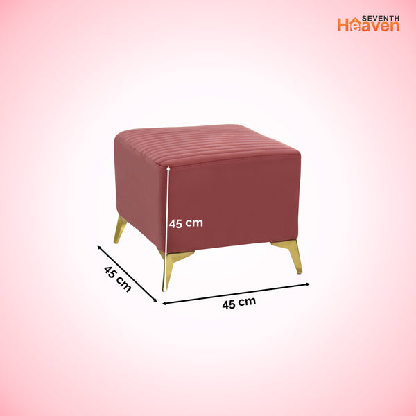 Venice 1 Seater Ottoman Stool - ( Plush Sued - Peach )