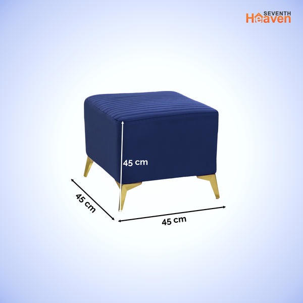 Venice 1 Seater Ottoman Stool - ( Plush Sued - Blue )