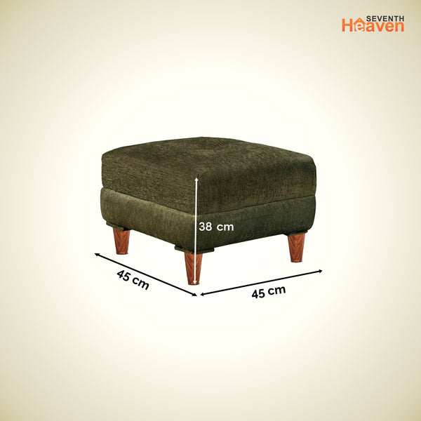 Milan 1 Seater Ottoman Stool - ( Chenille Molfino - Green)