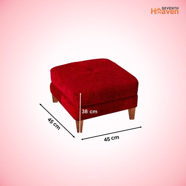 Milan 1 Seater Ottoman Stool - ( Chenille Molfino - Maroon )