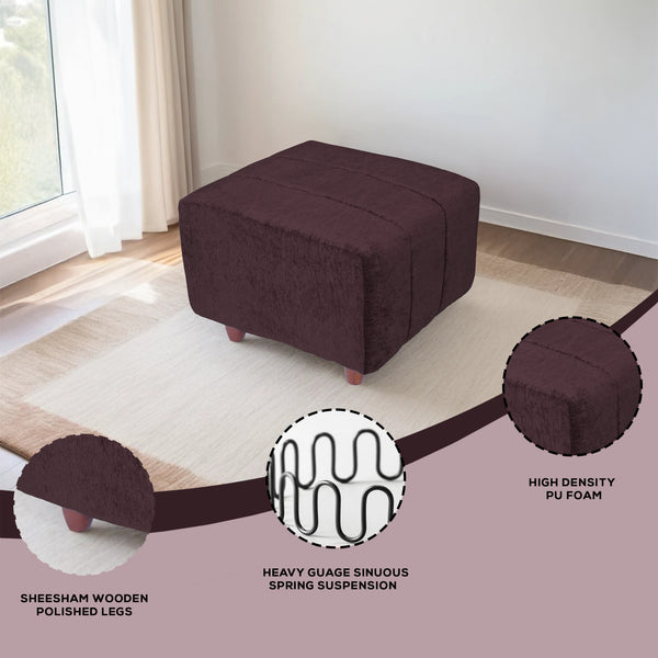 Tokyo 1 Seater Ottoman Stool - ( Chenille Molfino - Brown )