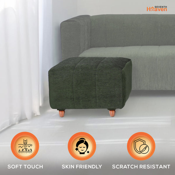 Tokyo 1 Seater Ottoman Stool - ( Chenille Molfino - Green )