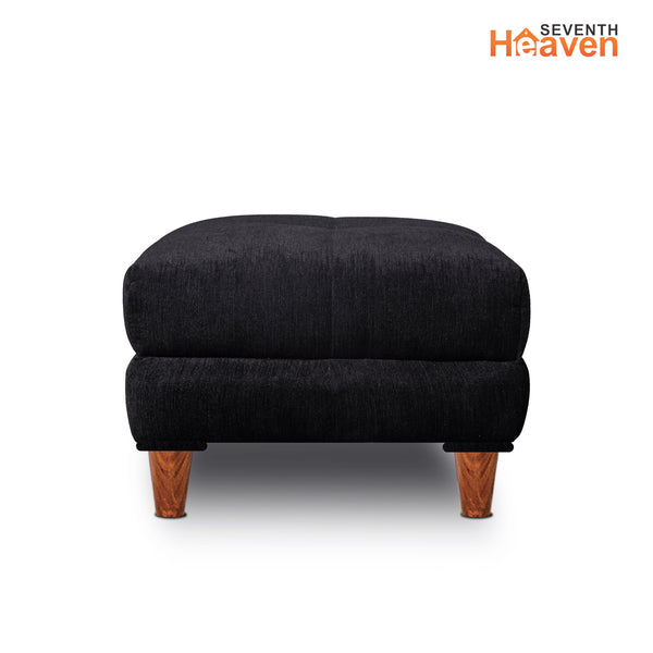 Milan 5 Seater with 2 Ottoman- ( Premium Molfino Fabric- Black )