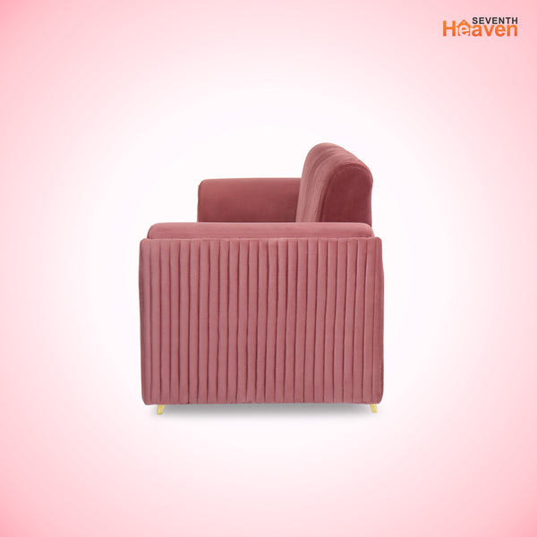 Venice 1 Seater Sofa - ( Plush Suede Fabric- Peach )