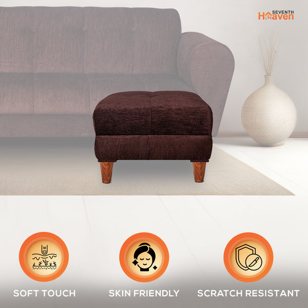 Milan 1 Seater Ottoman Stool - ( Chenille Molfino - Brown )