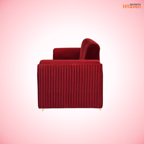 Venice 3 Seater Sofa- ( Plush Suede Fabric - Maroon )