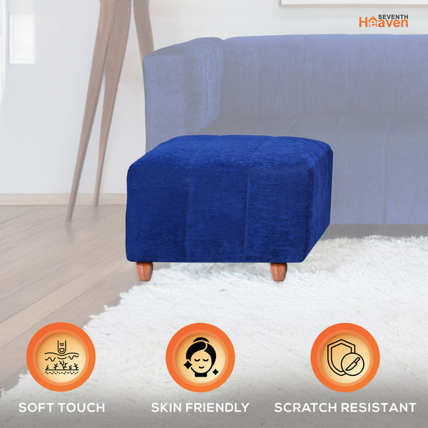 Tokyo 1 Seater Ottoman Stool - ( Chenille Molfino - Blue )