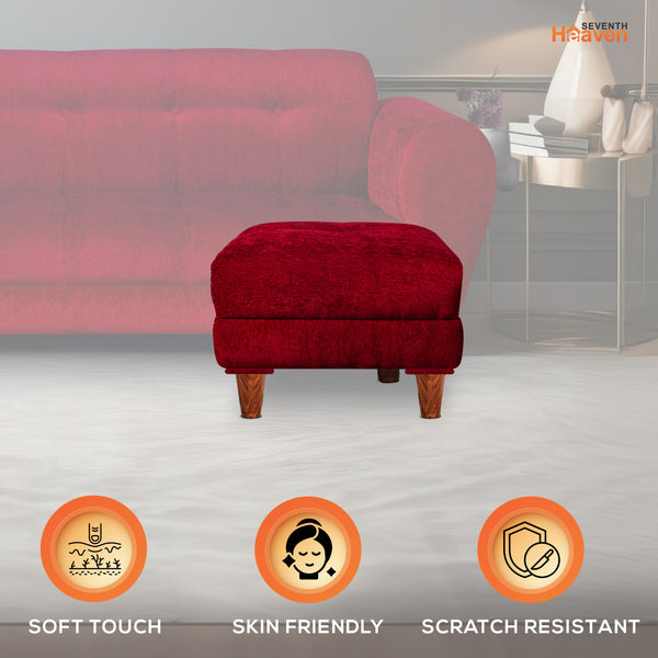 Milan 1 Seater Ottoman Stool - ( Chenille Molfino - Maroon )