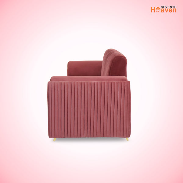 Venice 4 Seater Sofa with 2 Ottoman- ( Plush Suede Fabric- Peach )