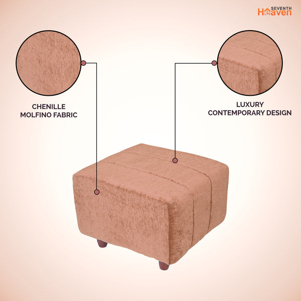 Tokyo 1 Seater Ottoman Stool - ( Chenille Molfino - Beige )