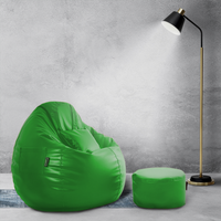 seventh heaven 3xl bean bag cover with footrest cushion premium leatherite black copy 1