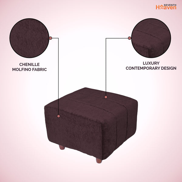 Tokyo 1 Seater Ottoman Stool - ( Chenille Molfino - Brown )