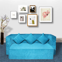 sky blue morphino fabric flipperx sofa bed