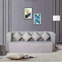 light grey jute fabric 78x44x14 flipperx sofa bed