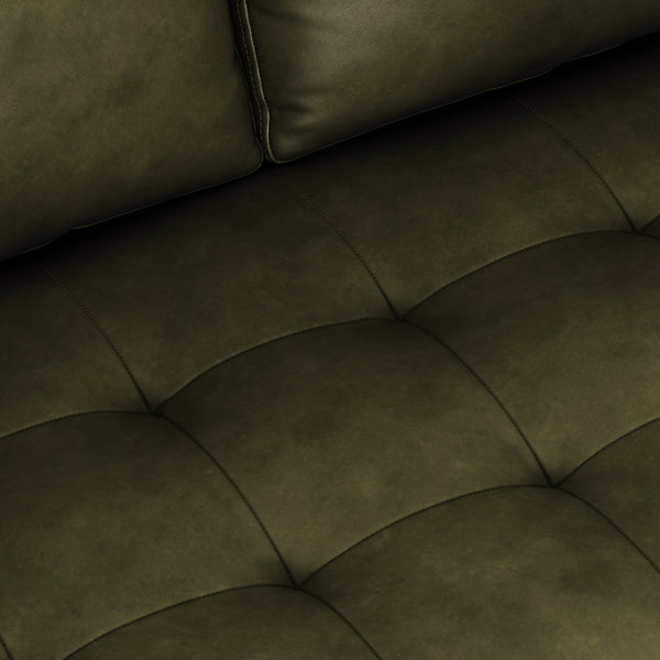 Vienna 6 Seater Sofa Right Corner - ( Leatherette Fabric - Green )