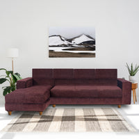 berlin 6 seater sofa extra spacious chenille molfino fabric with 3 years warranty finish color brown style left corner sofa