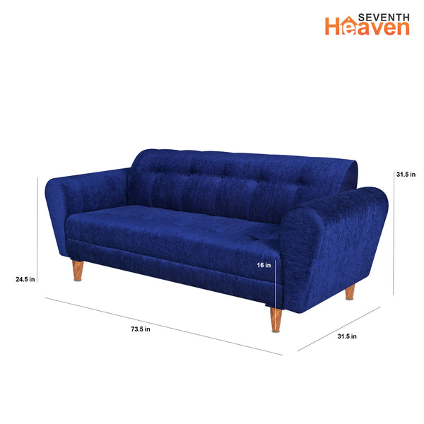 Milan (3+2) Seater Sofa - ( Premium Molfino Fabric- Blue )