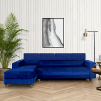 berlin 6 seater sofa extra spacious chenille molfino fabric with 3 years warranty finish color blue style left corner sofa 1