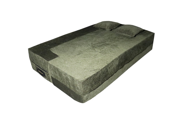 Flipper X Sofa Cum Bed - 3  Seater, Plain Cushion ( Premium Molfino Fabric, Green)