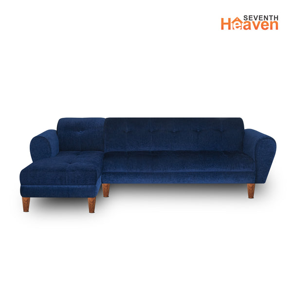 Milan 6 Seater Sofa Left Corner- ( Premium Molfino Fabric- Blue )