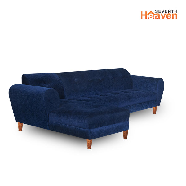 Milan 6 Seater Sofa Left Corner- ( Premium Molfino Fabric- Blue )