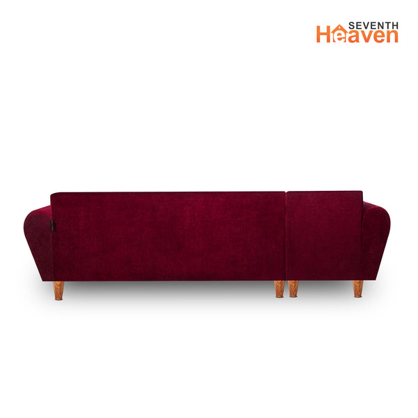 Milan 6 Seater Sofa Left Corner- ( Premium Molfino Fabric- Maroon )